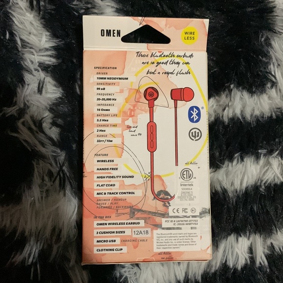 Wicked Audio "Omen" Wireless Bluetooth Earbuds | Red - Picture 2 of 3